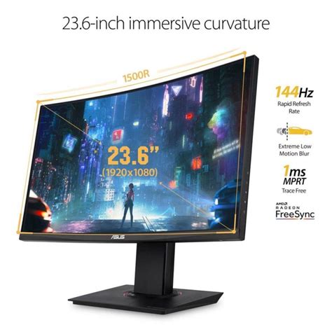 Asus Tuf Gaming Vg24vq 144 Hz Buet Gamingmonitor 236” Dataskjermer