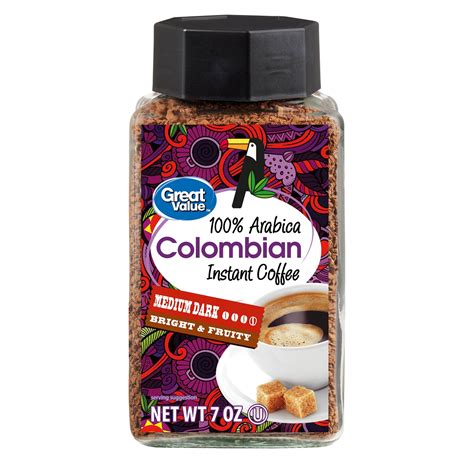 Great Value 100 Arabica Colombian Medium Dark Roast Instant Coffee 7