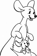 Kangaroo Coloring Pooh Winnie Pages Kids Drawing Disney Cartoon Wecoloringpage Easy Colouring Printable Color Sheets Da Getcolorings Visit Little Amazing sketch template