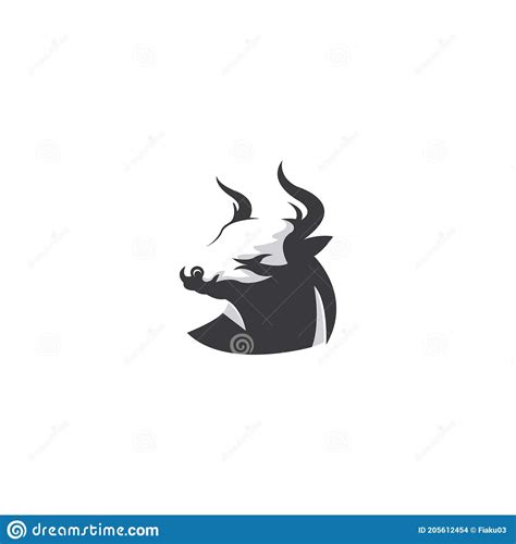 Bulls Head Logo Illustration Design Vector Template Stock Vector