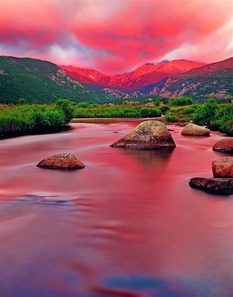 Pink Sunrise At Rocky Mountain National Park Colorado Usa Wander