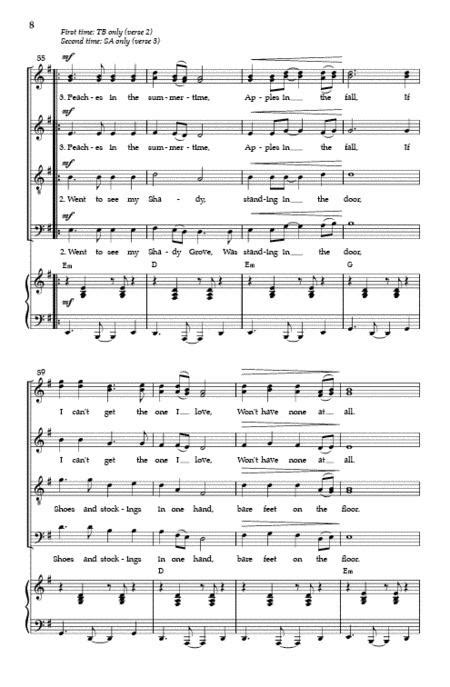 Shady Grove Satb By Appalachain Folk Song Octavo Sheet Music For