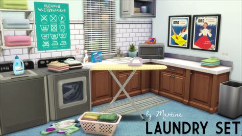 Sims 4 Ccs The Best Laundry Set By Martines Simblr