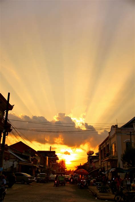 Amazing Sunset In Battambang Cambodia A Little Town Between The