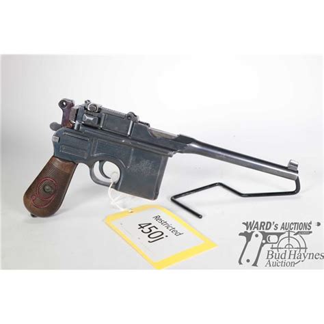Restricted Handgun Mauser Model C96 Broomhandle Red 9 9mm Luger Semi