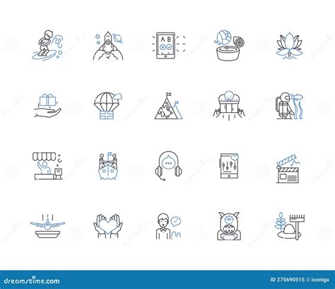 Mindful Escape Line Icons Collection. Serenity, Calmness, Reflection