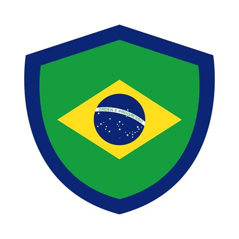 Brazil Flag In Shield Flat Style Icon 1878895 Vector Art At Vecteezy