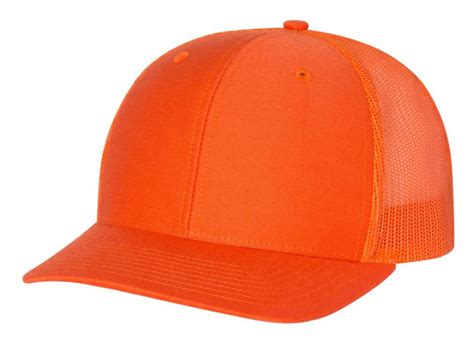 6 Panel Trucker Hats Richardson 112 Blaze Orange Hart Leather Company