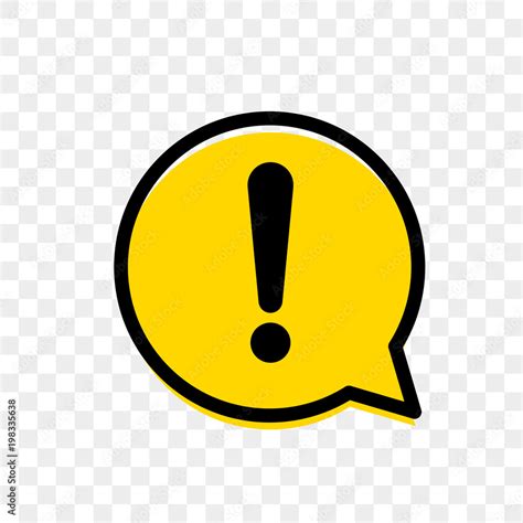 Exclamation Mark Of Warning Attention Vector Icon In Yellow Chat Bubble