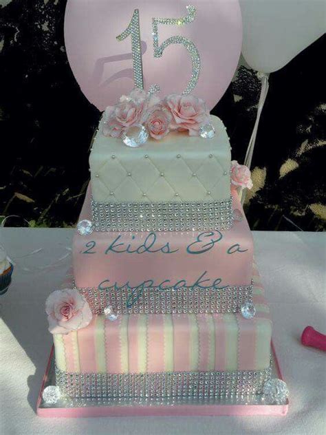 cake with pink and silver in 2020 quinceanera cakes quince cakes cake