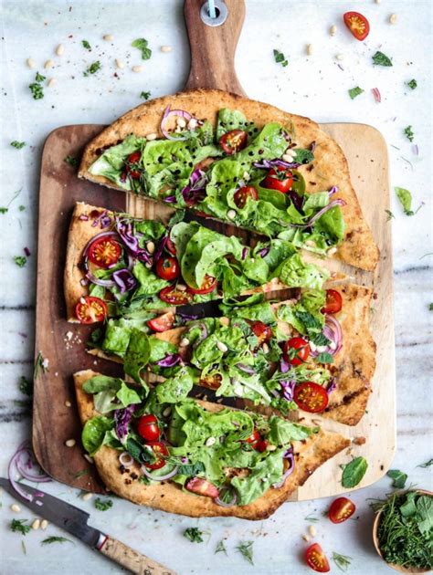 Delicious Salad Pizza Soy Free Vegan Two Spoons