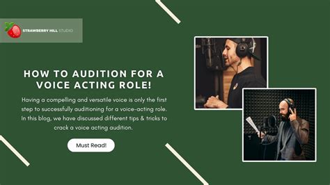 From Script To Studio How To Audition For A Voice Acting Role
