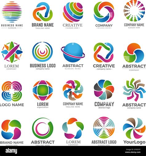 Business Globe Logo Advertising Abstract Round Colored Shapes Graph