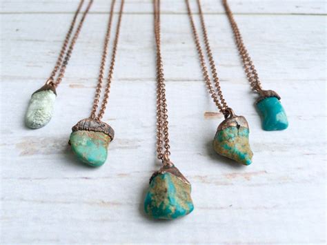 Turquoise Nugget Necklace Raw Turquoise Jewelry American