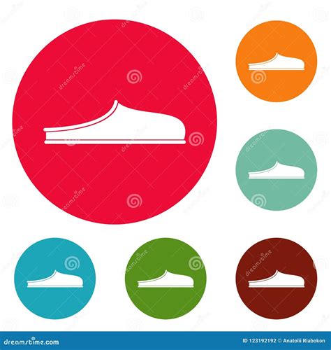 Slippers Icons Circle Set Stock Illustration Illustration Of Footwear