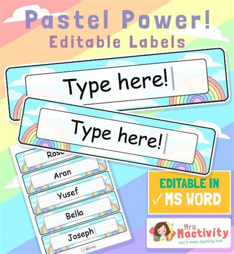 Pastel Classroom Tray And Peg Labels Display Resources