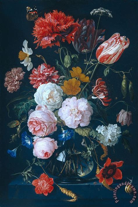 Flowers in a glass vase with a tulip rachel ruysch. Rachel Ruysch Still Life with Flowers on a Marble Tabletop ...