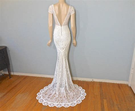 Crochet Lace Wedding Dress Romantic Boho Wedding Dress Simple Wedding
