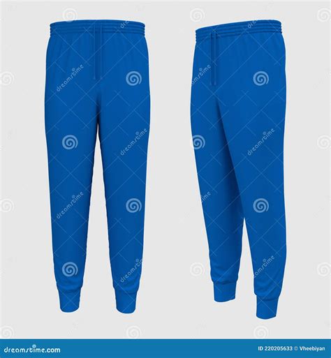 Blank Joggers Mockup Front And Side Views Sweatpants Stock Illustration Illustration Of