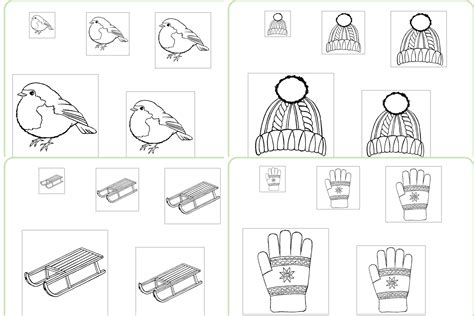 Free Winter Size Ordering Colouring Printable Early Yearsey Eyfs