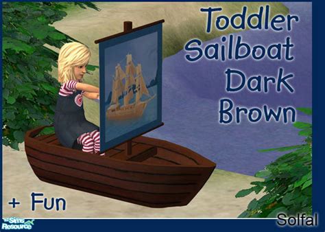 The Sims Resource Toddler Sail Boat Dark Wood