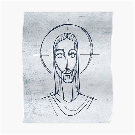 Jesus Christ Face Digital Illustration Poster By Bernardojbp Redbubble