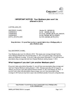 A person who is at the age of majority. Fillable Online Carilion Plan Termination Letter ...