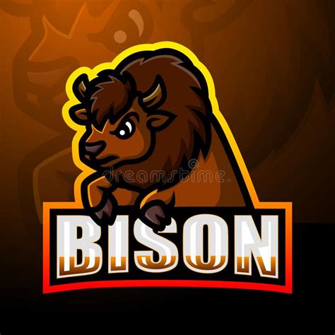 Strong Bison Mascot Esport Logo Design Stock Vector Illustration Of