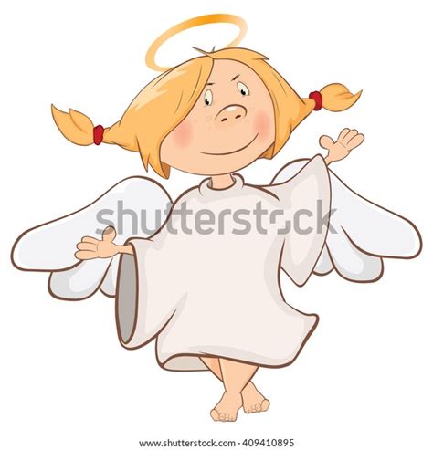 Illustration Cute Angel Cartoon Character Stock Illustration 409410895