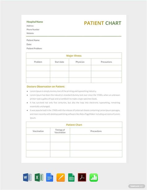 Free Blank Patient Chart Illustrator Pdf