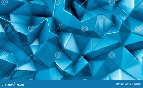 Turquoise Crystal Background With Triangles 3d Illustration 3d