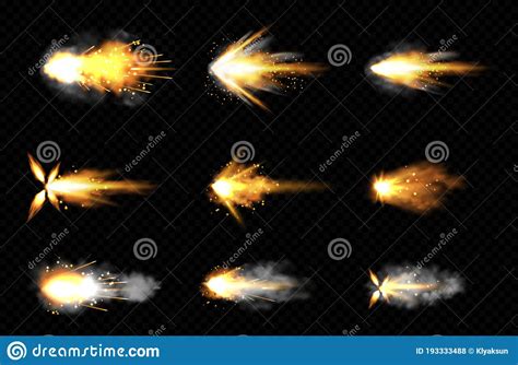 Gun Flashes Or Gunshot Animation Fire Explosion Effect During The Shot