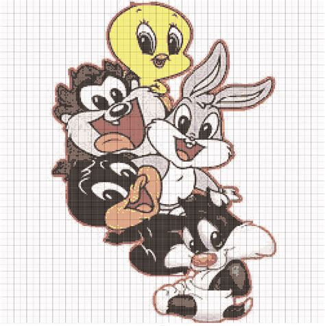 Baby announcement cross stitch pattern. Baby luny toones 250x250 | Stitch Fiddle - Stitch Fiddle ...