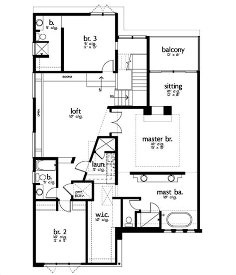 Plan 449 9 Upper Floor Bedroom 3 And Loft Combined For A