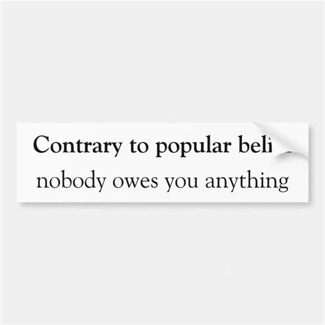 Nobody Owes You Anything Bumpersticker Bumper Sticker Zazzle