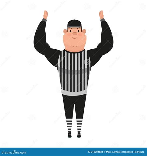 Isolated American Football Referee Cartoon Stock Vector Illustration