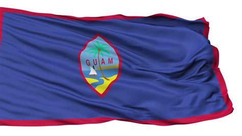 Guam Flag Realistic Animation Isolated Stock Footage Video 100