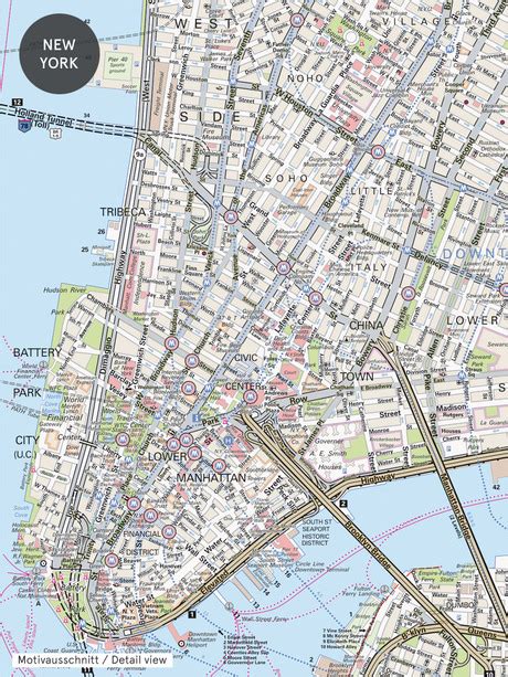 New York Manhattan Stadtplan Extratapete