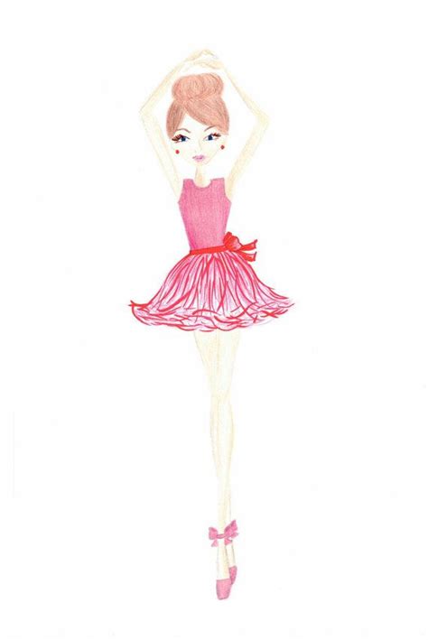 Dance Like A Ballerina Fashion Illustration Print Three Sizes