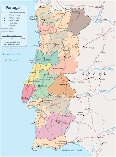 Portugal map by googlemaps engine: Political Map of Portugal