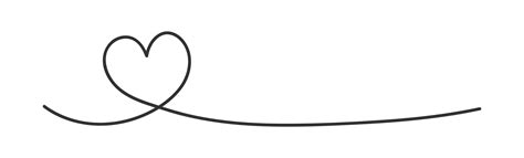 Coração Linha Continua Png