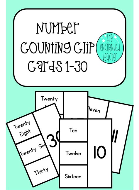 Number Counting Clip Card Task Cards Numbers 1 30 Counting Clip Cards