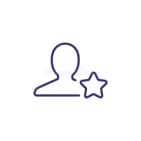Employee Favorite Star Personal Line Icon Profile Employee Best Join