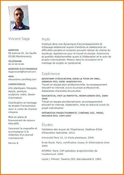 cv type educateur specialise