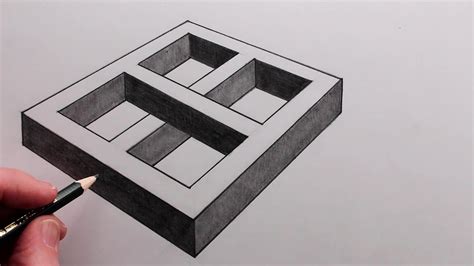 How To Draw A 3d Optical Illusion Easy Youtube