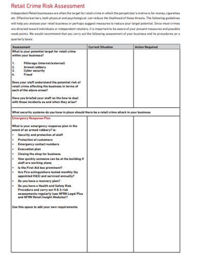 Free 11 Retail Risk Assessment Samples In Pdf Ms Word