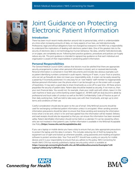 Joint Guidance On Protecting Electronic Patient Information