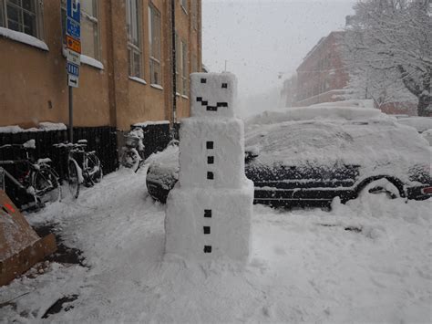 We Built A Real Sized Snow Golem Next To Our Office Minecraft