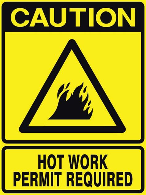 Hot Work Permit Required Caution Sign Signsmart