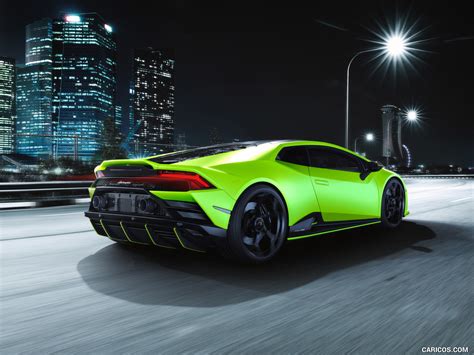 2021 Lamborghini Huracán Evo Fluo Capsule Green Rear Three Quarter